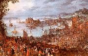 Jan Brueghel The Great Fish Market oil painting reproduction